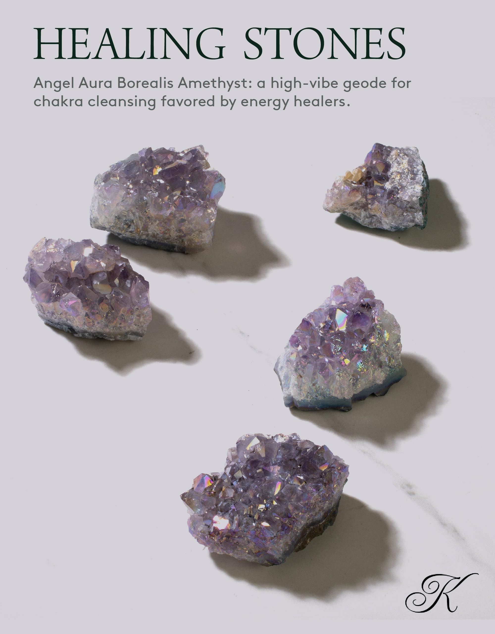 KALIFANO primer plano de cristales de amatista y veta natural