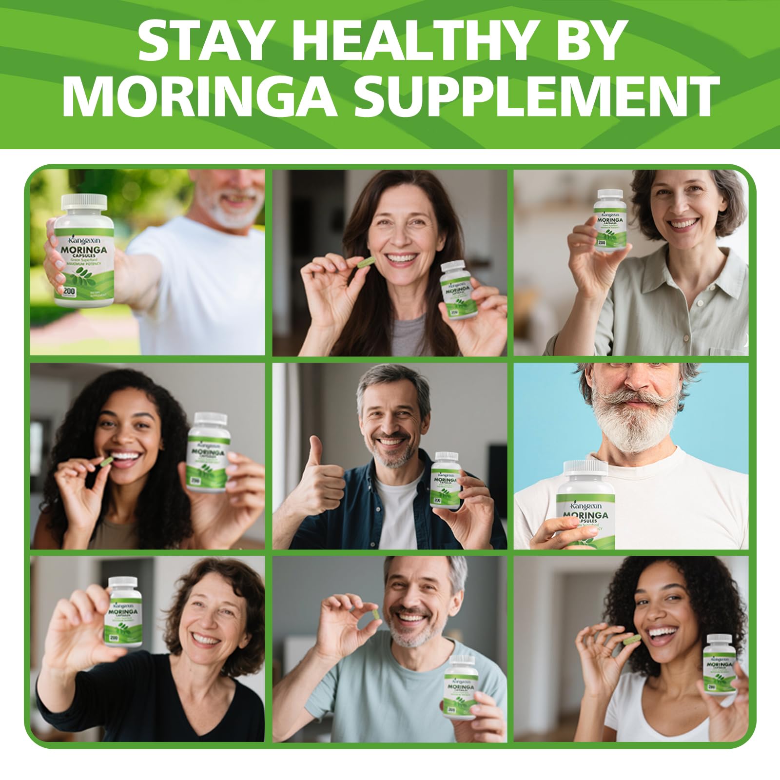 KangRiXin hojas de moringa en ambiente natural que muestran origen