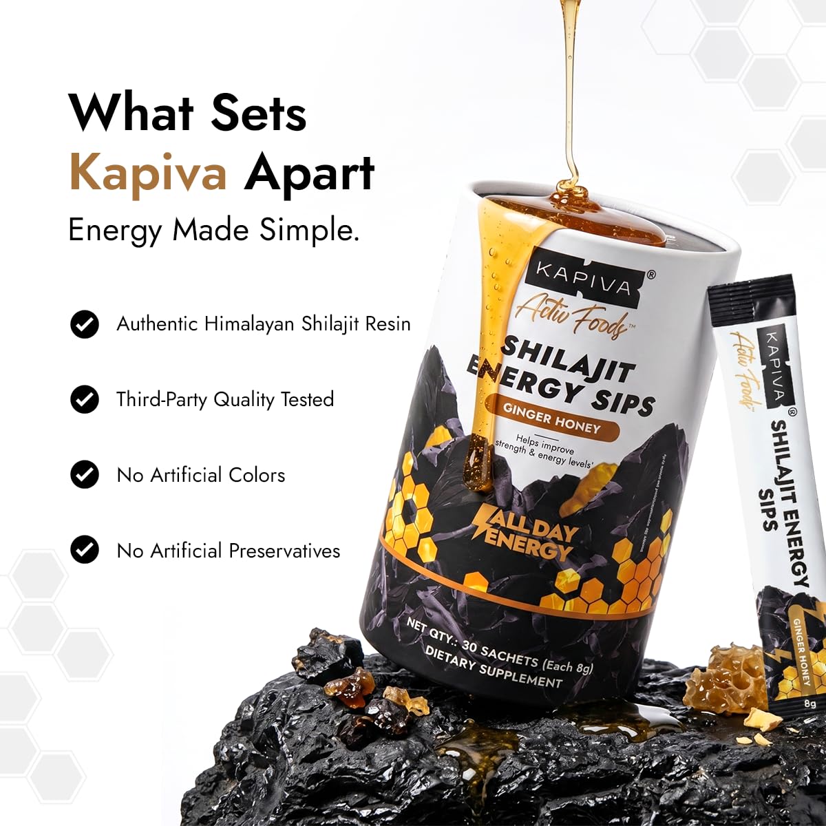 Kapiva stick abierto textura líquida, muestra pureza y facilidad de consumo