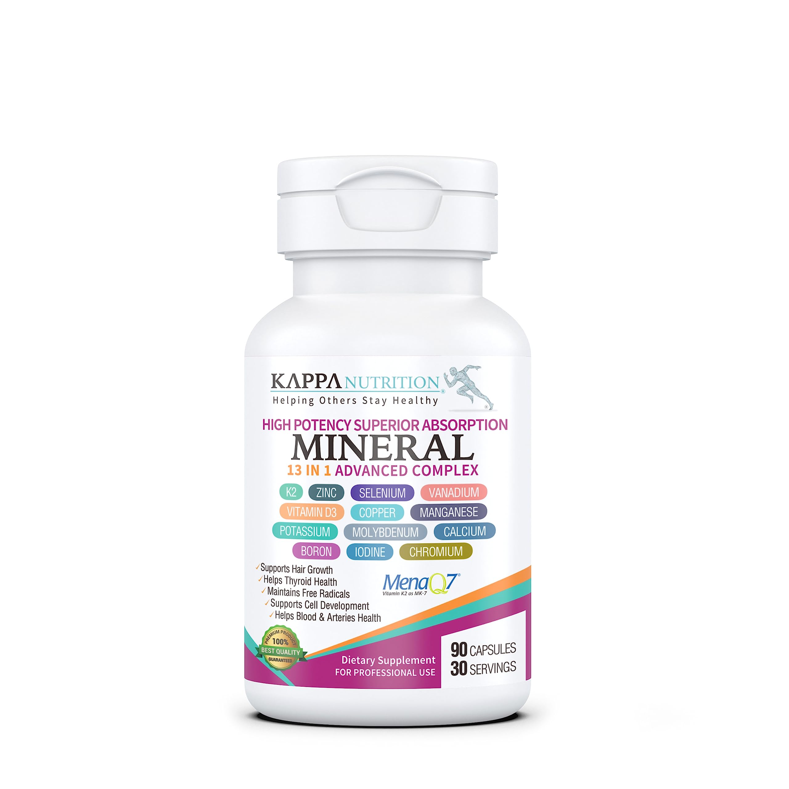 KAPPA NUTRITION frasco delante mostrando etiqueta y beneficio de cobertura mineral