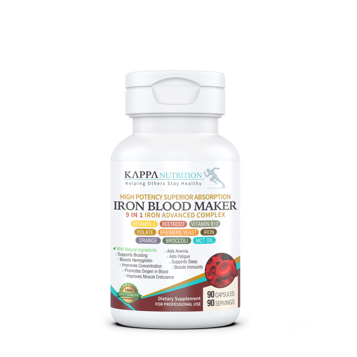KAPPA NUTRITION frente del empaque mostrando dosis y beneficios