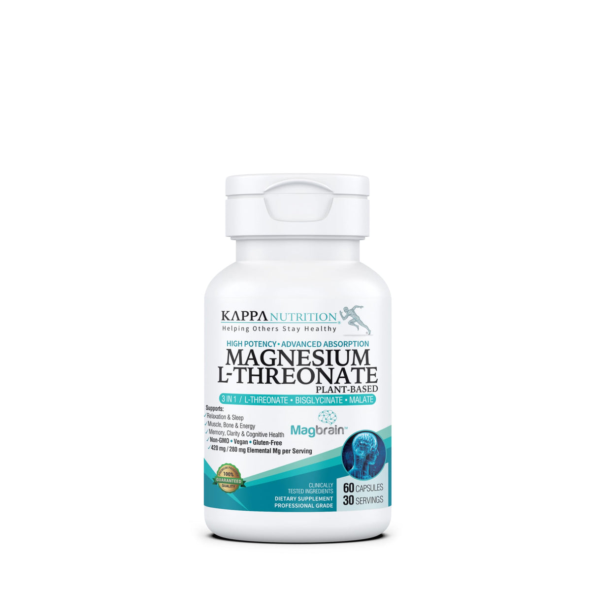 KAPPA NUTRITION envase frontal mostrando fórmula vegana y beneficio cognitivo