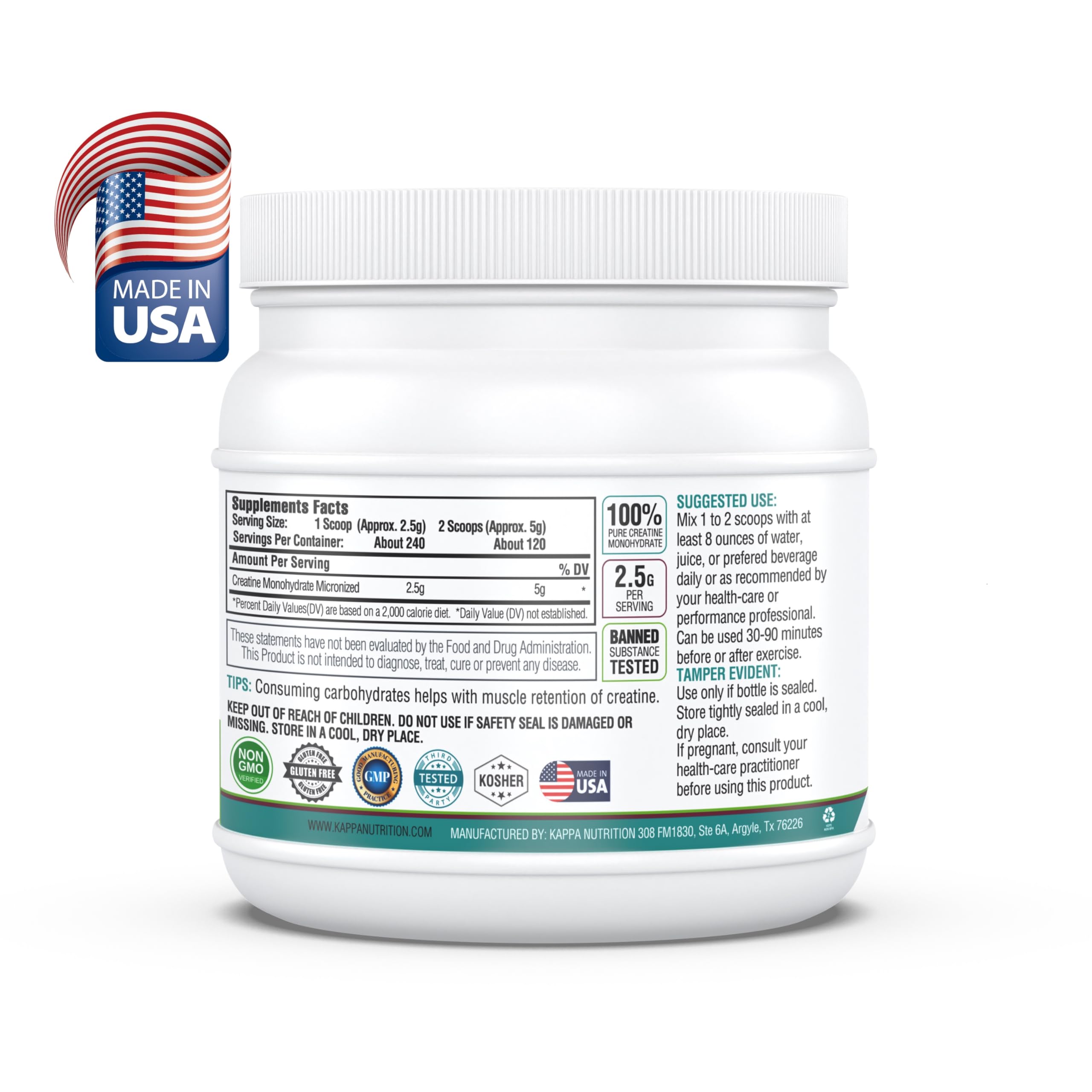 Kappa Nutrition micro-polvo fino destacando disolución rápida