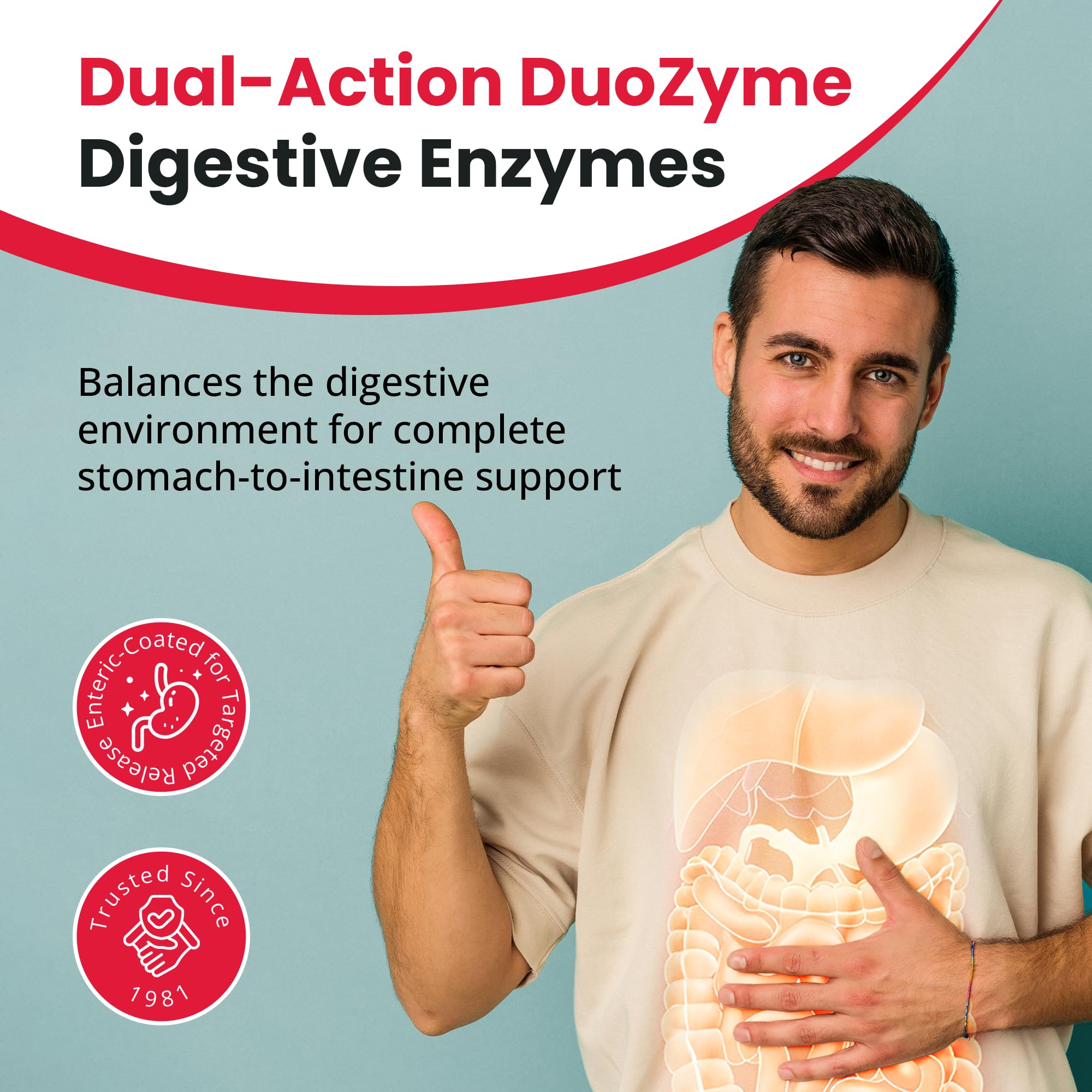 Karuna DuoZyme junto a platos abundantes, ayuda digestiva en comidas grandes