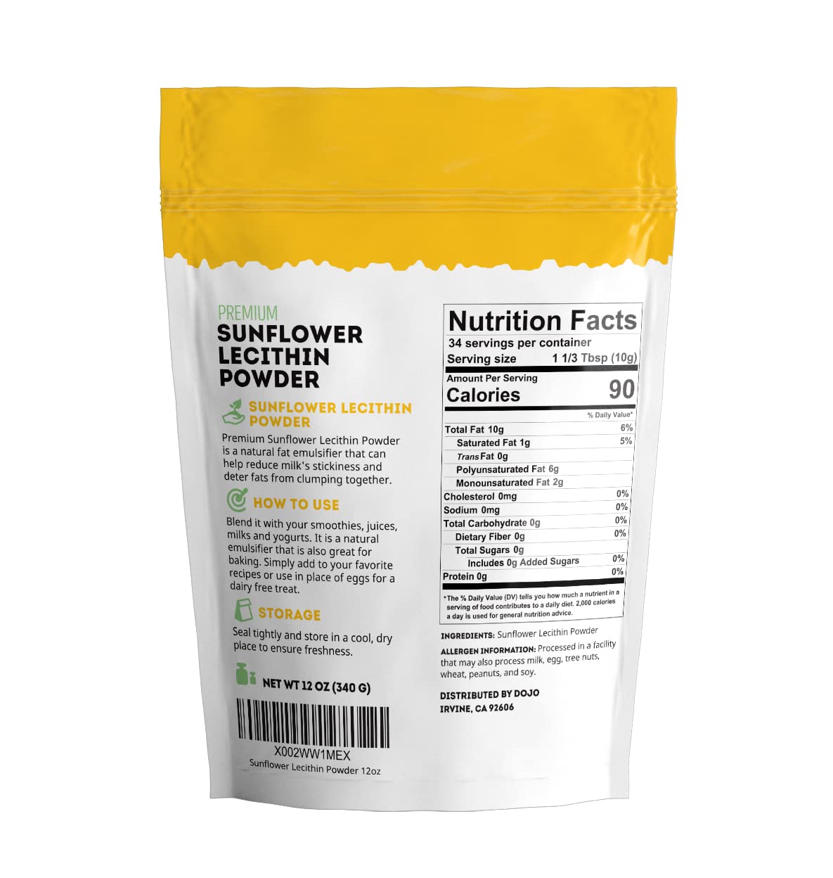 Kate Naturals etiqueta con ingredientes y recomendaciones de uso