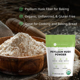Polvo fino de psyllium Kate Naturals mostrando textura fácil de mezclar
