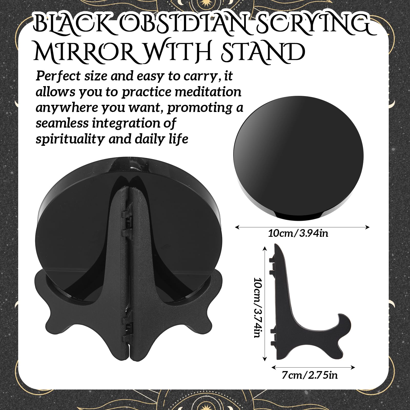 Kathfly detalle de la superficie pulida de obsidiana para enfoque meditativo