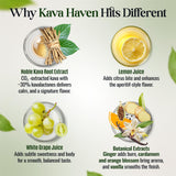 Kava Haven textura del líquido color limón con aspecto limpio y sin alcohol