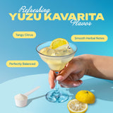 KAVA PUNCH vaso preparado con yuzu, refresco sin alcohol y efecto calmante