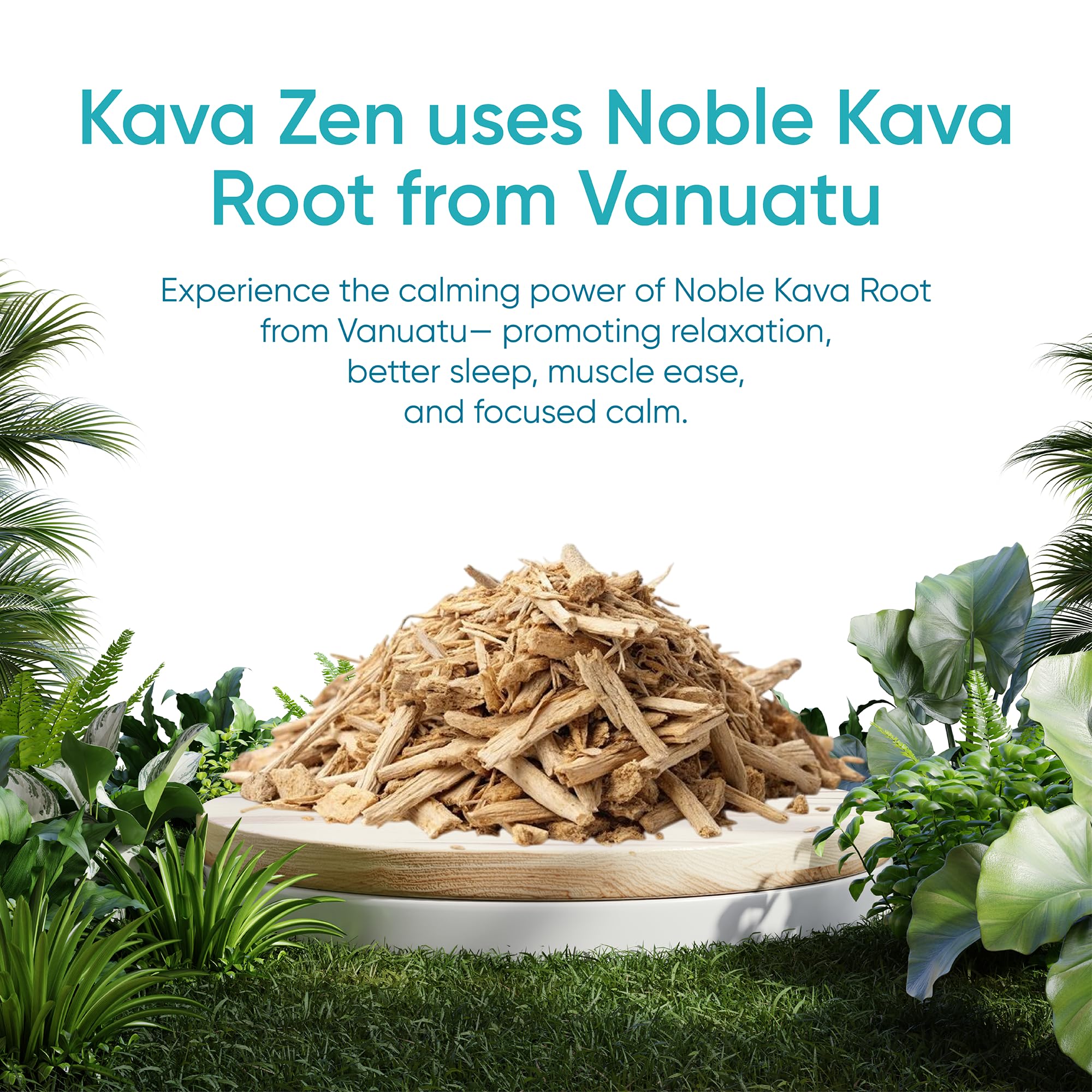 Kava Zen en mesa de noche junto a libro indicando uso para rutina nocturna