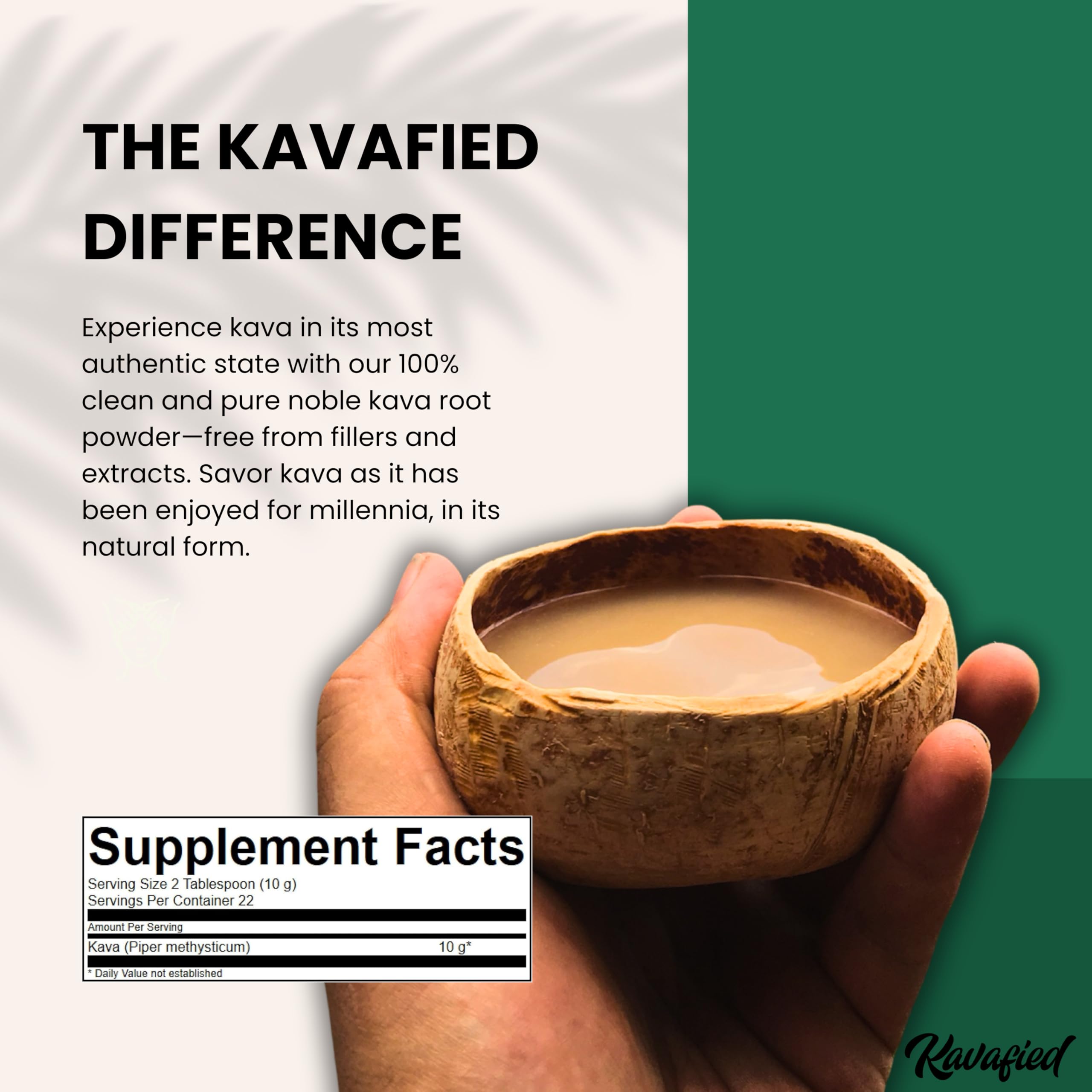 Kavafied bol con preparado de kava aspecto sedoso y homogéneo