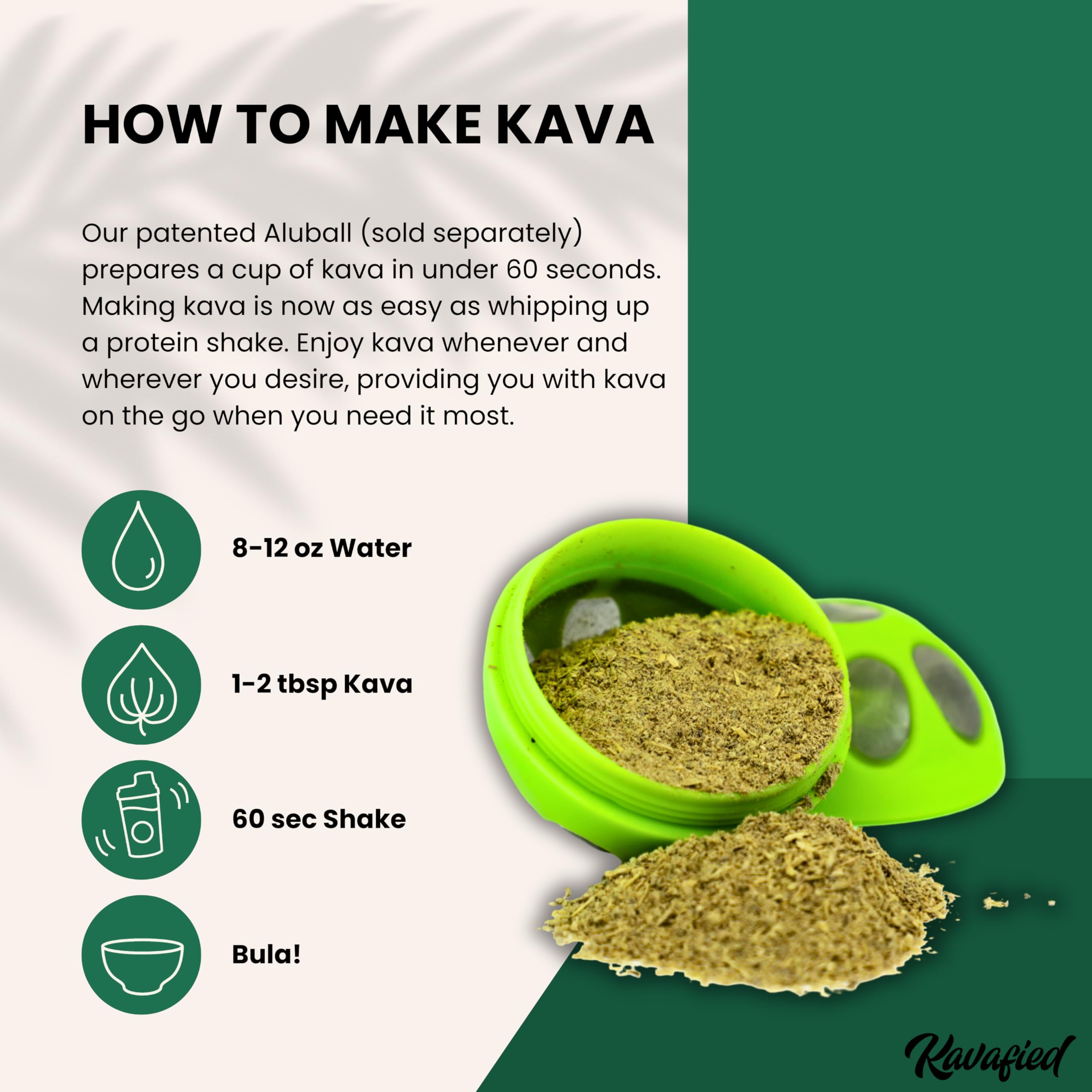 Kavafied uso con AluBall demostrando preparación rápida y limpia