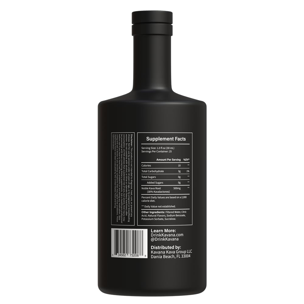 Kavana detalle de etiqueta resaltando kava noble y sabor cítrico natural