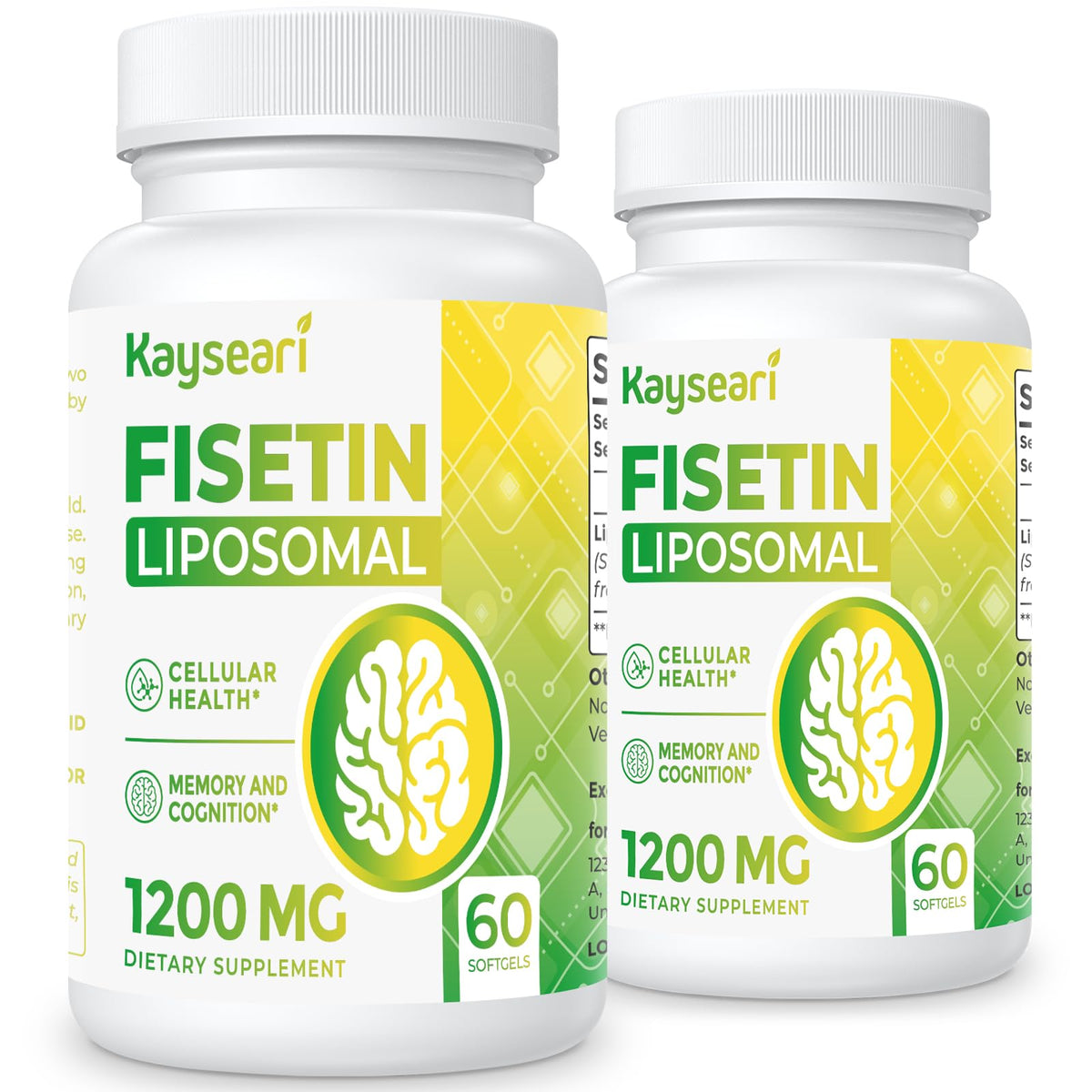 Kayseari envase frontal mostrando 120 cápsulas y beneficios claros