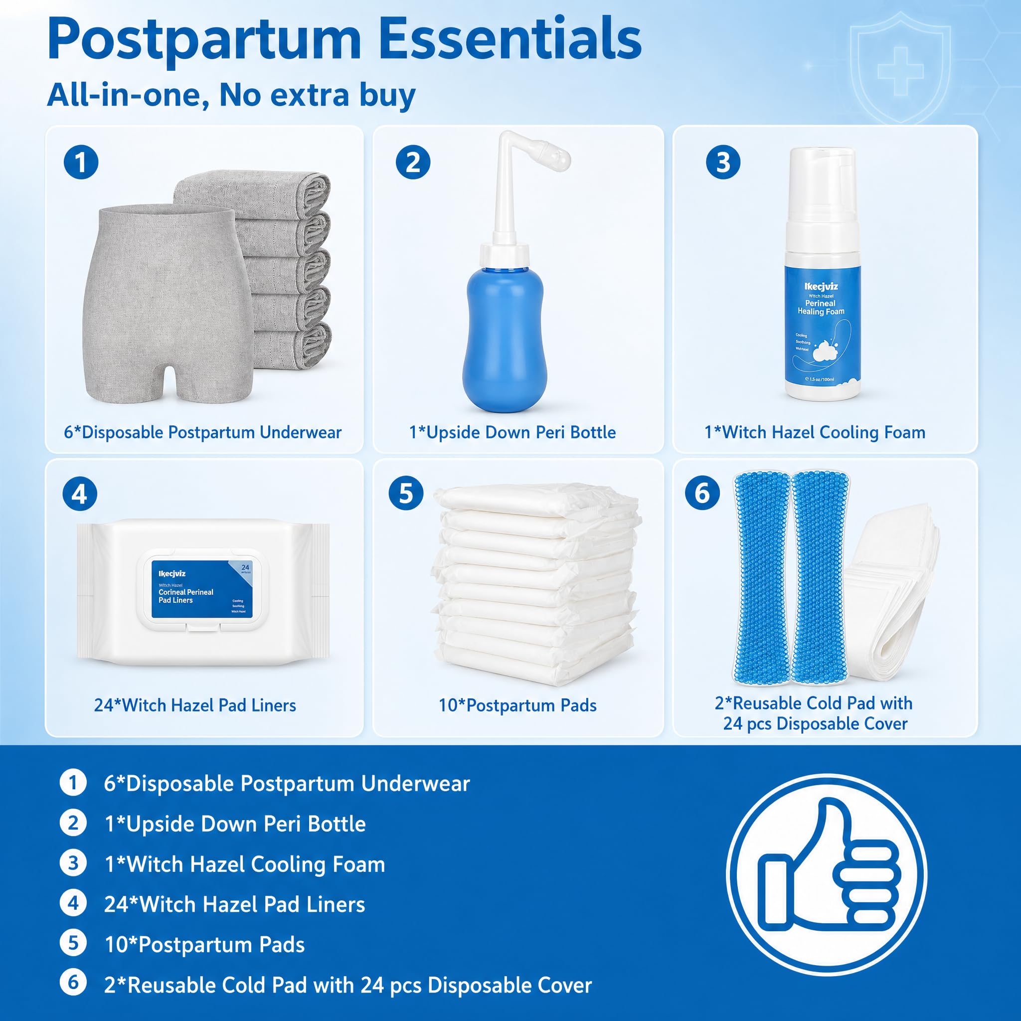 Kecjviz ropa interior desechable de talle alto desplegada para soporte y comodidad