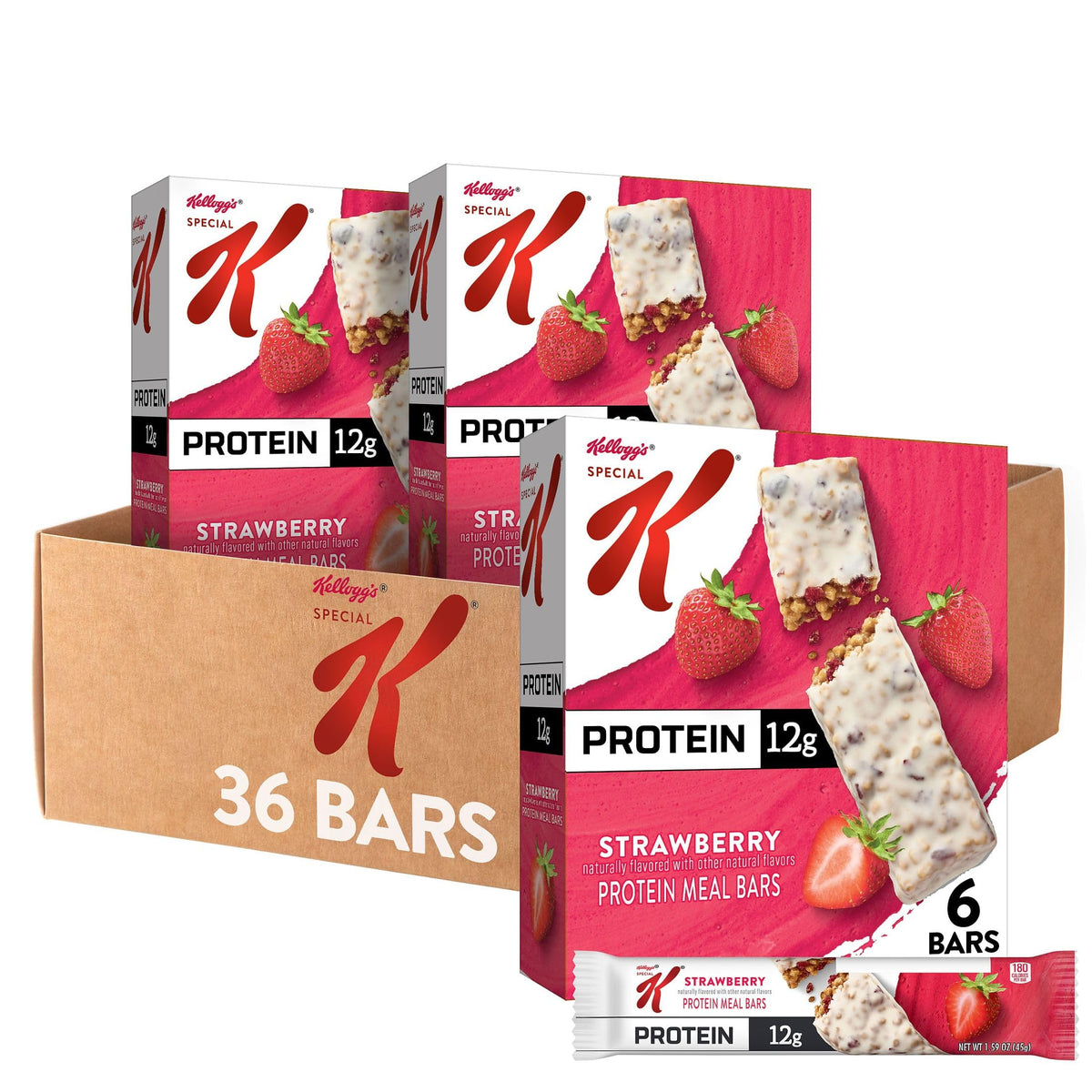 Kellogg's Special K embalaje frontal mostrando cajas y conveniencia