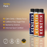 Kenetik mezcla en vaso con agua beneficiando enfoque sin cafeína