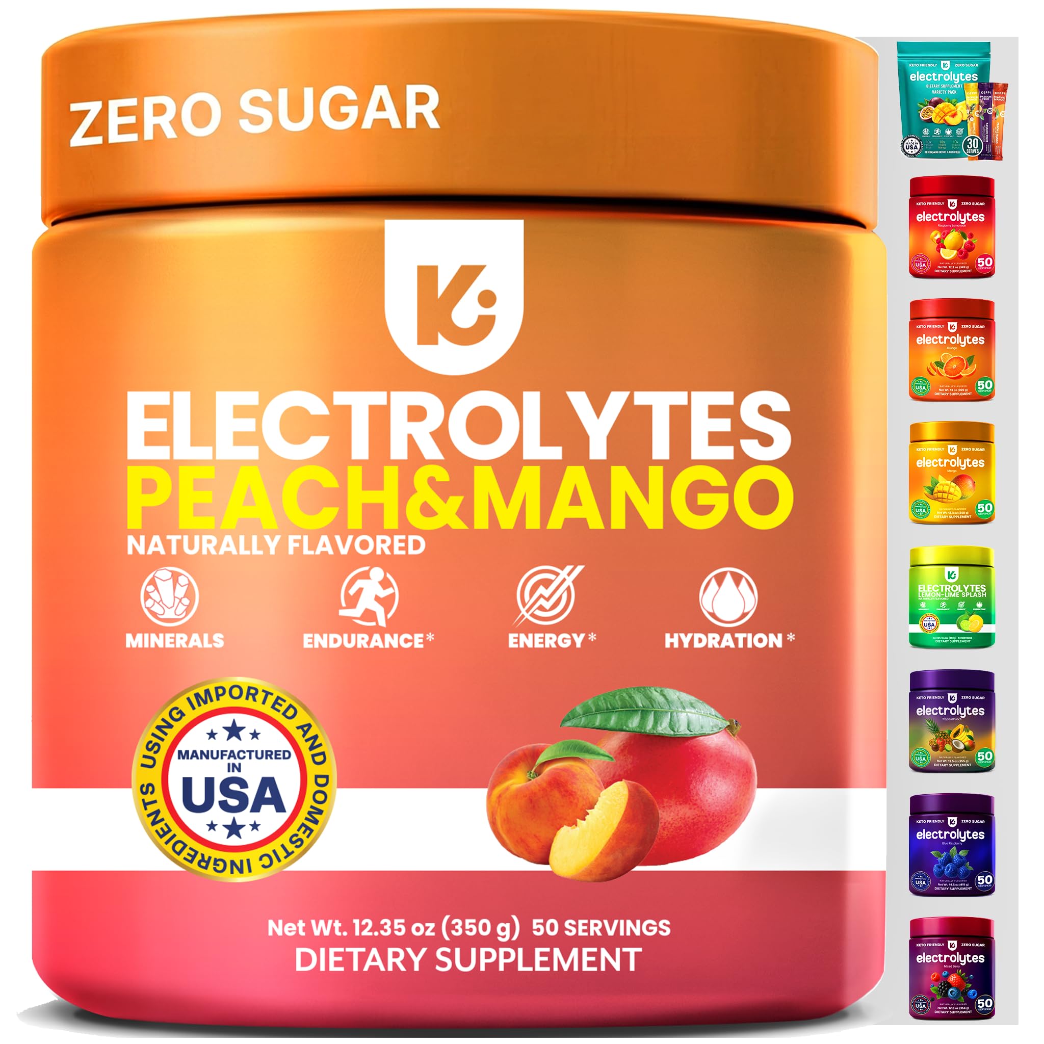 Keppi frontal del envase durazno mango mostrando la presentación y beneficio hidratante