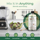 Vaso de smoothie con Keppi MCT Oil integrado, Keppi mejora mezcla sin alterar sabor