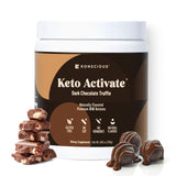 KETO ACTIVATE frente del empaque mostrando sabor trufa de chocolate y beneficios