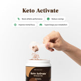 KETO ACTIVATE vaso preparado con espuma listo para beber y energía rápida
