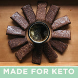 Keto Bars detalle etiqueta ingredientes, permite verificar sin azúcares añadidos
