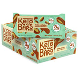 Keto Bars frente del empaque mostrando caja de 10 barras, práctica y lista para llevar