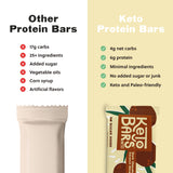 Keto Bars primer plano de textura y frutos secos que evidencia ingredientes simples