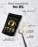 Keto Brainz frasco junto a objeto para comparar tamaño y rendimiento