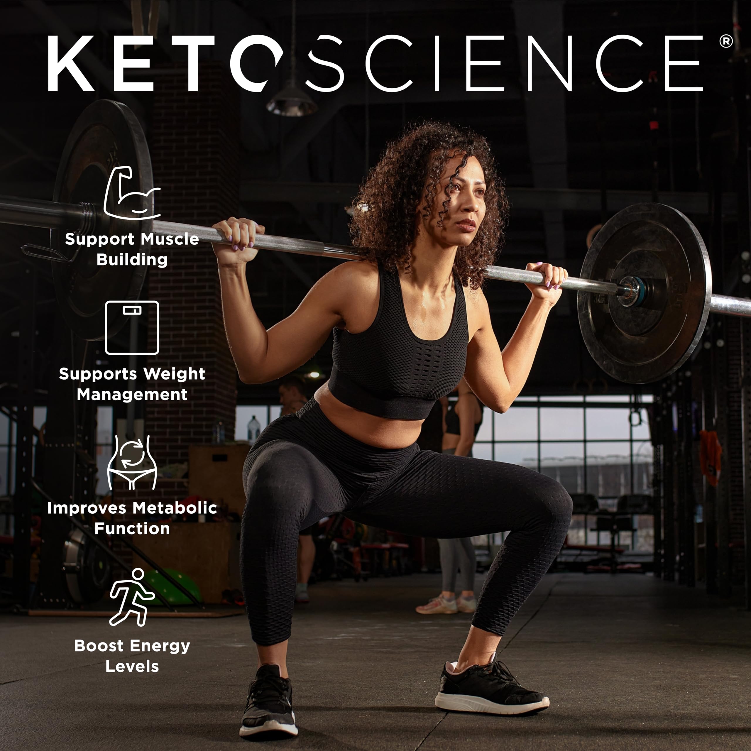 KETO SCIENCE vaso servido en mano demostrando energía rápida y conveniencia