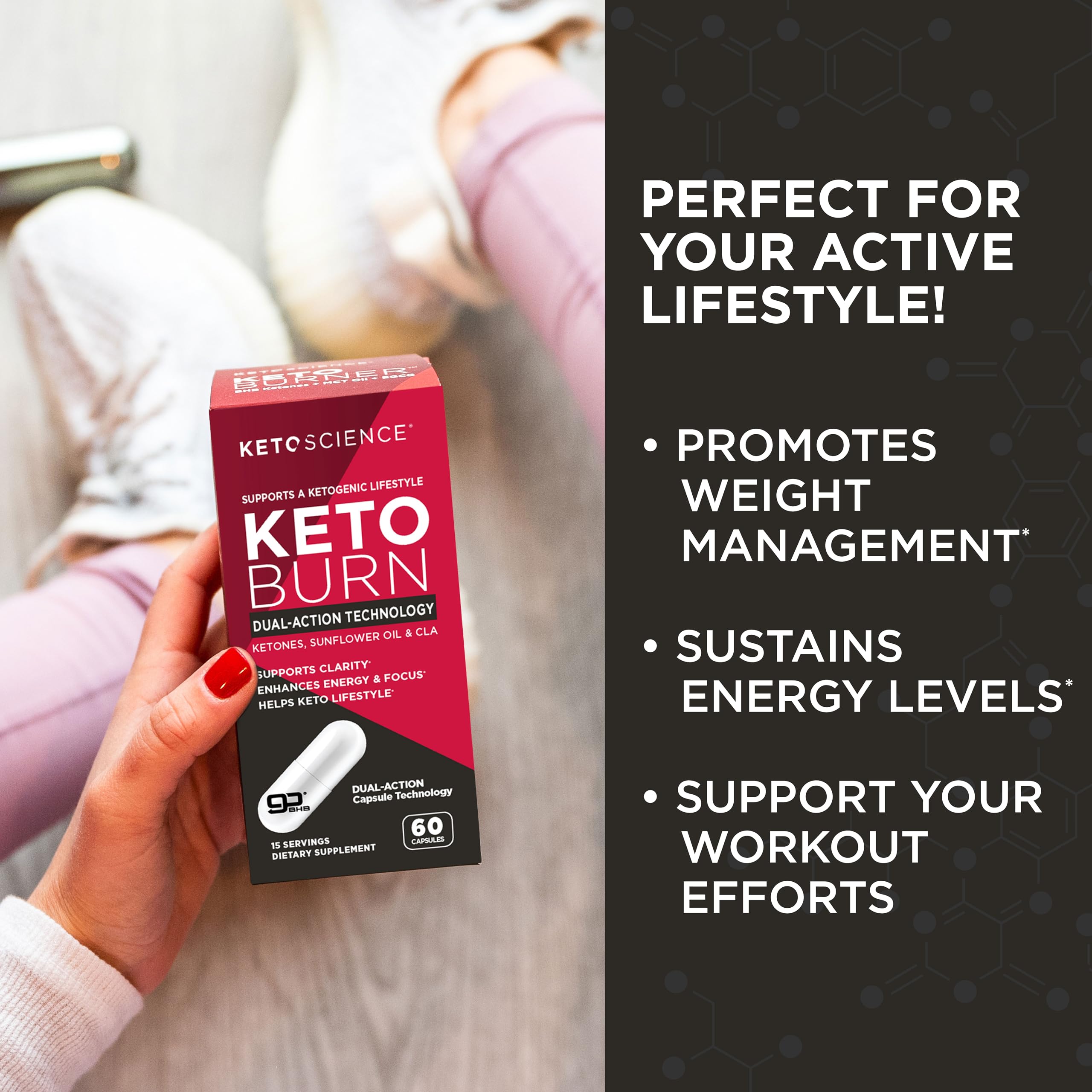 Keto Science producto en cocina saludable mostrando estilo de vida