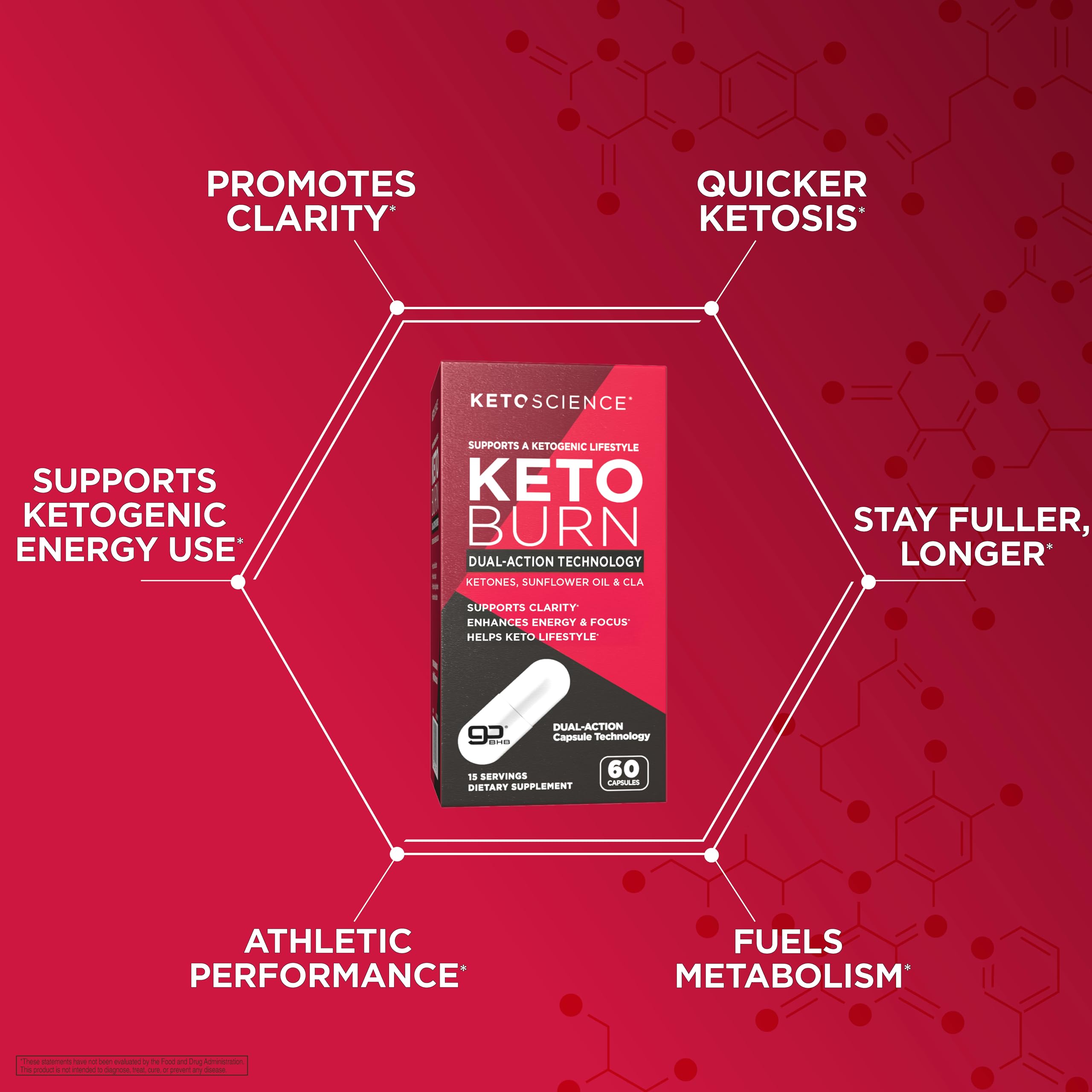 Keto Science etiqueta nutricional legible con ingredientes clave