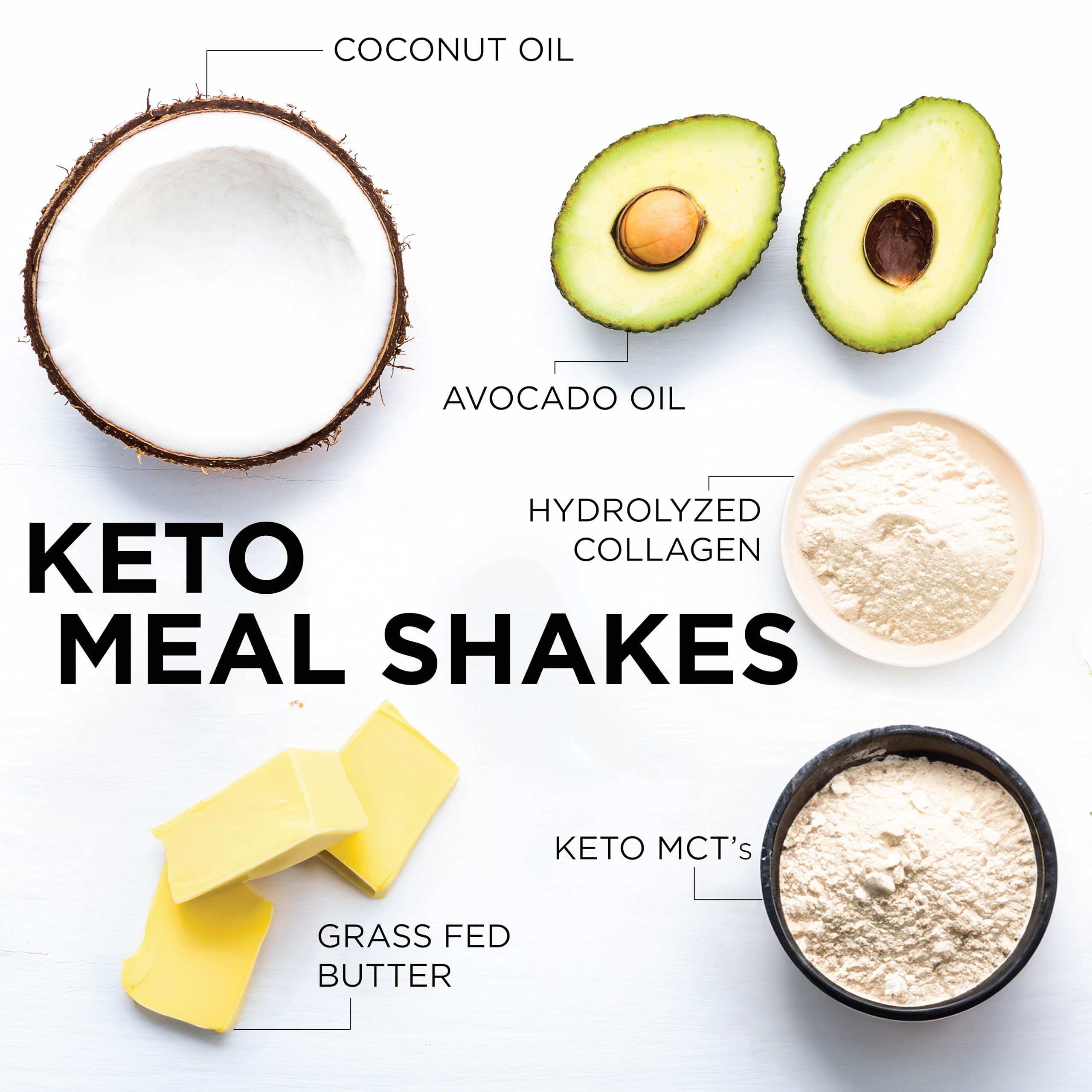 KETO SCIENCE textura cremosa del batido en primer plano para una mezcla suave