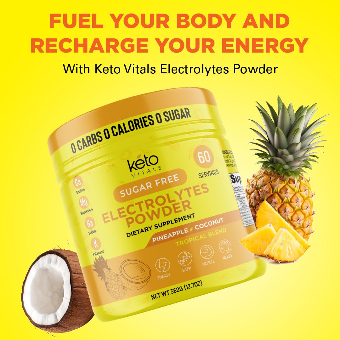 Keto Vitals ingredientes piña y coco que refuerzan perfil tropical