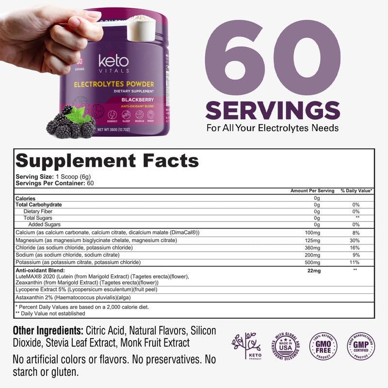 Keto Vitals polvo en cuchara textura fina, fácil disolución y preparación rápida