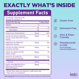 Keto Vitals detalle de textura de polvo, magnesio glicinato de alta absorción