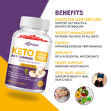 KetoZest botella abierta con gominolas demostrando facilidad de uso