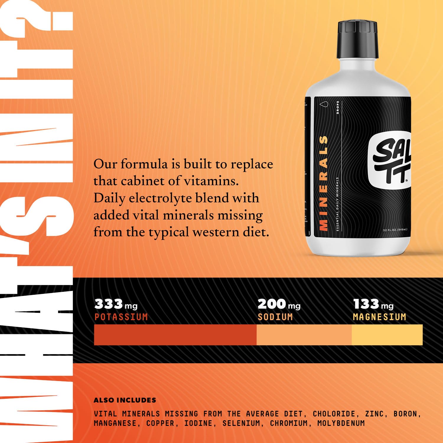 Keto Chow detalle del líquido mineral concentrado mostrando textura y pureza