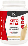KetoLogic envase frontal sabor vainilla mostrando etiqueta y beneficio bajo en carbohidratos