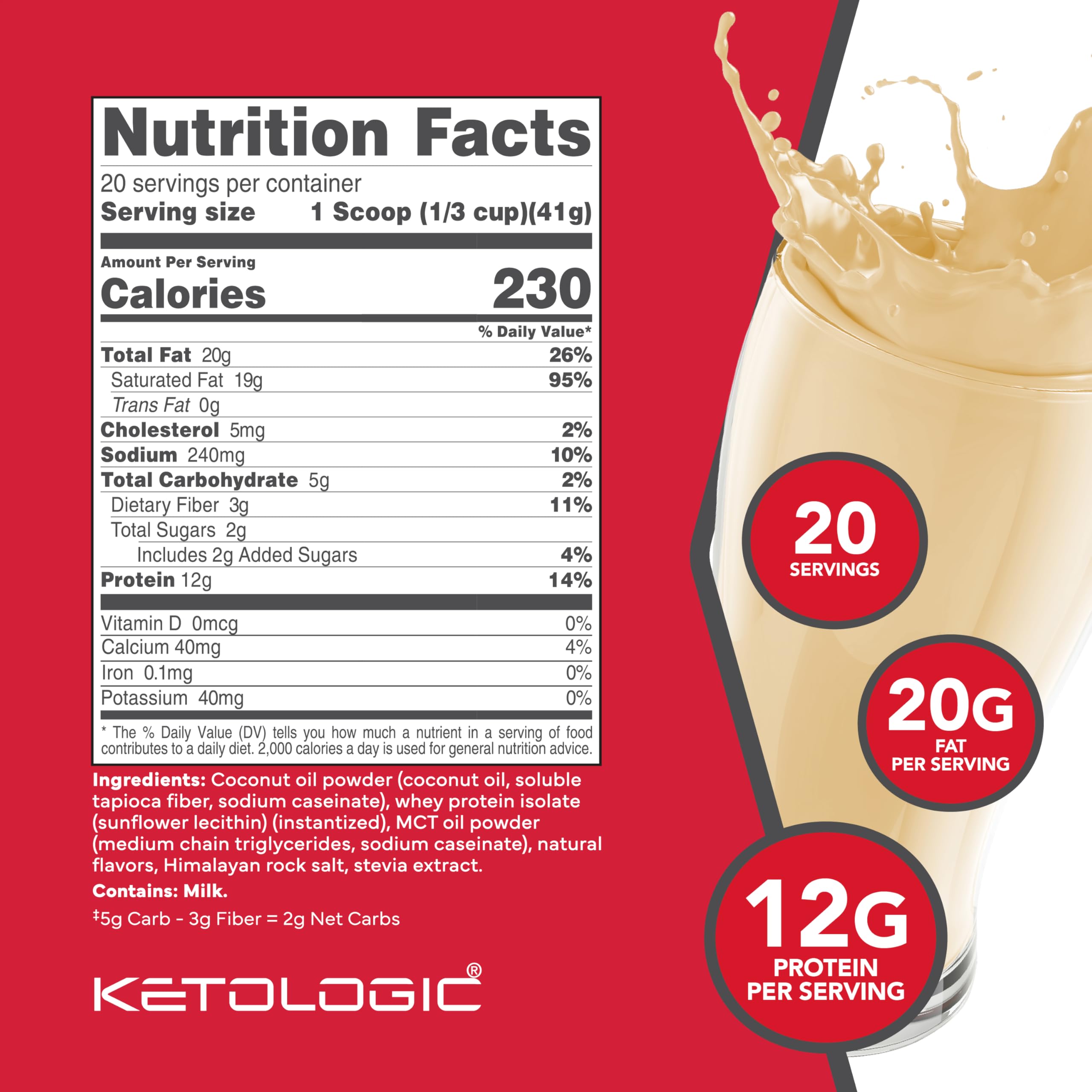 KetoLogic polvo en cuchara resaltando textura cremosa y mezcla rápida