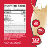 KetoLogic polvo en cuchara resaltando textura cremosa y mezcla rápida