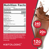 KetoLogic textura del polvo con cacao, mezcla cremosa y sin azúcares