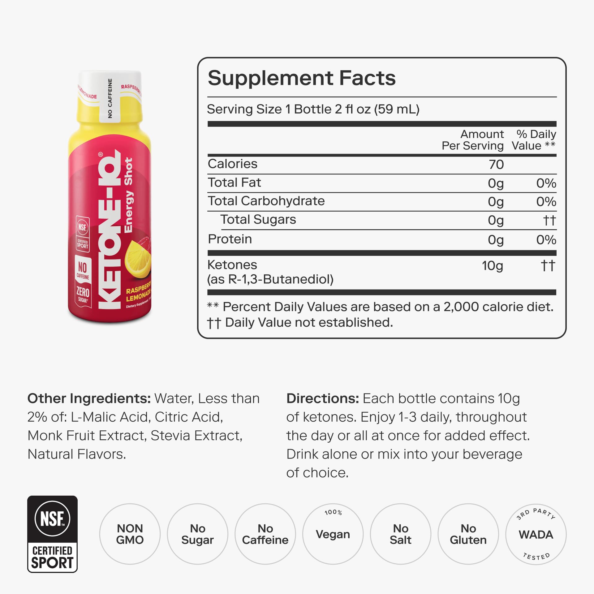 Ketone-IQ primer plano del líquido mostrando textura clara y beneficio absorción rápida