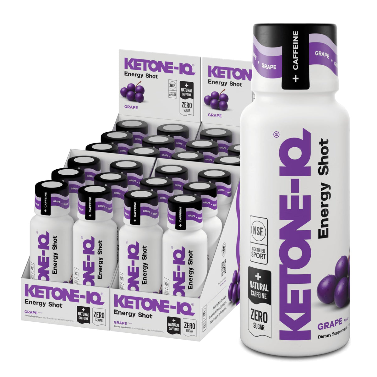 Ketone-IQ presentación frontal uva mostrando formato práctico y sin azúcar