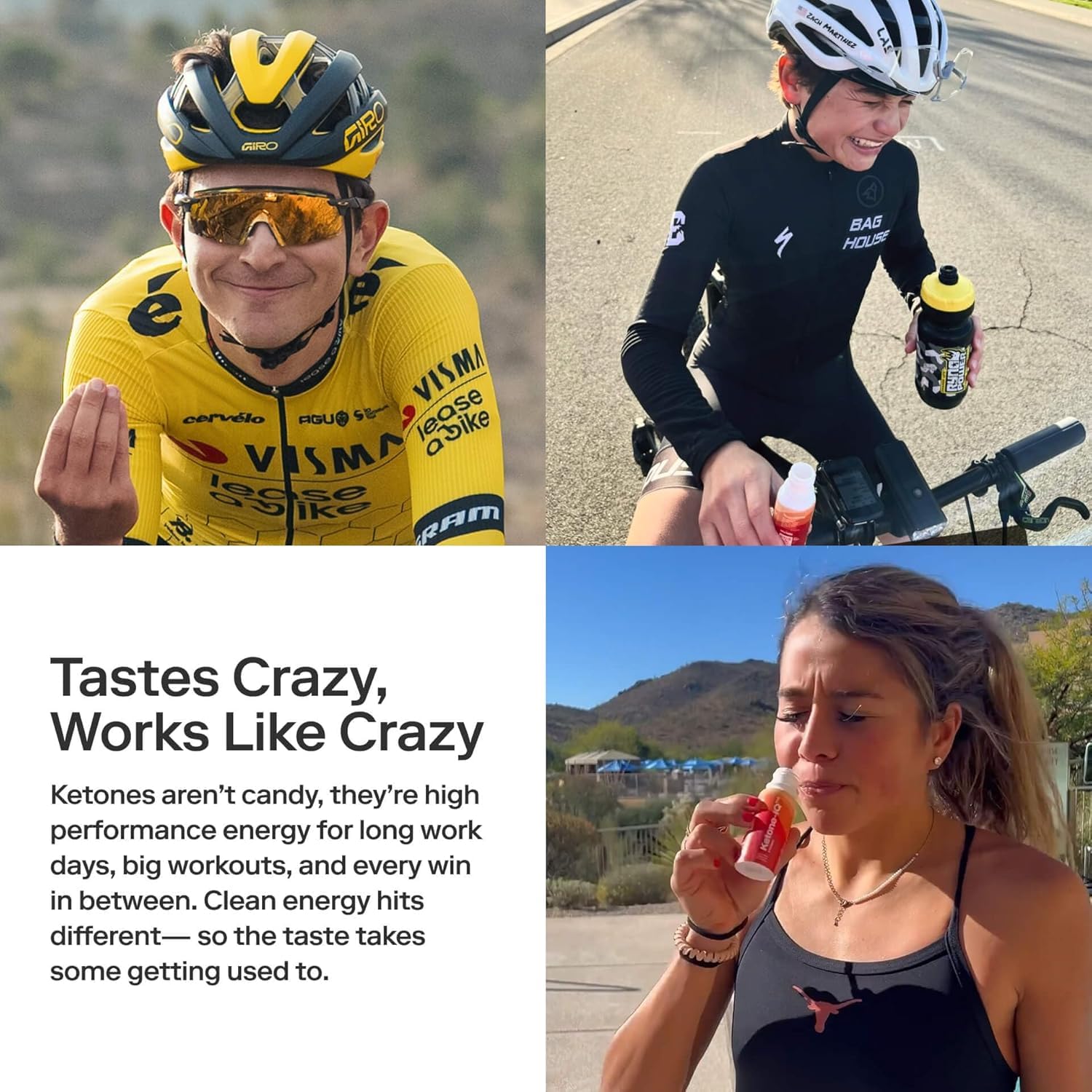 Ketone-IQ shot junto a pesas simbolizando impulso antes del entrenamiento