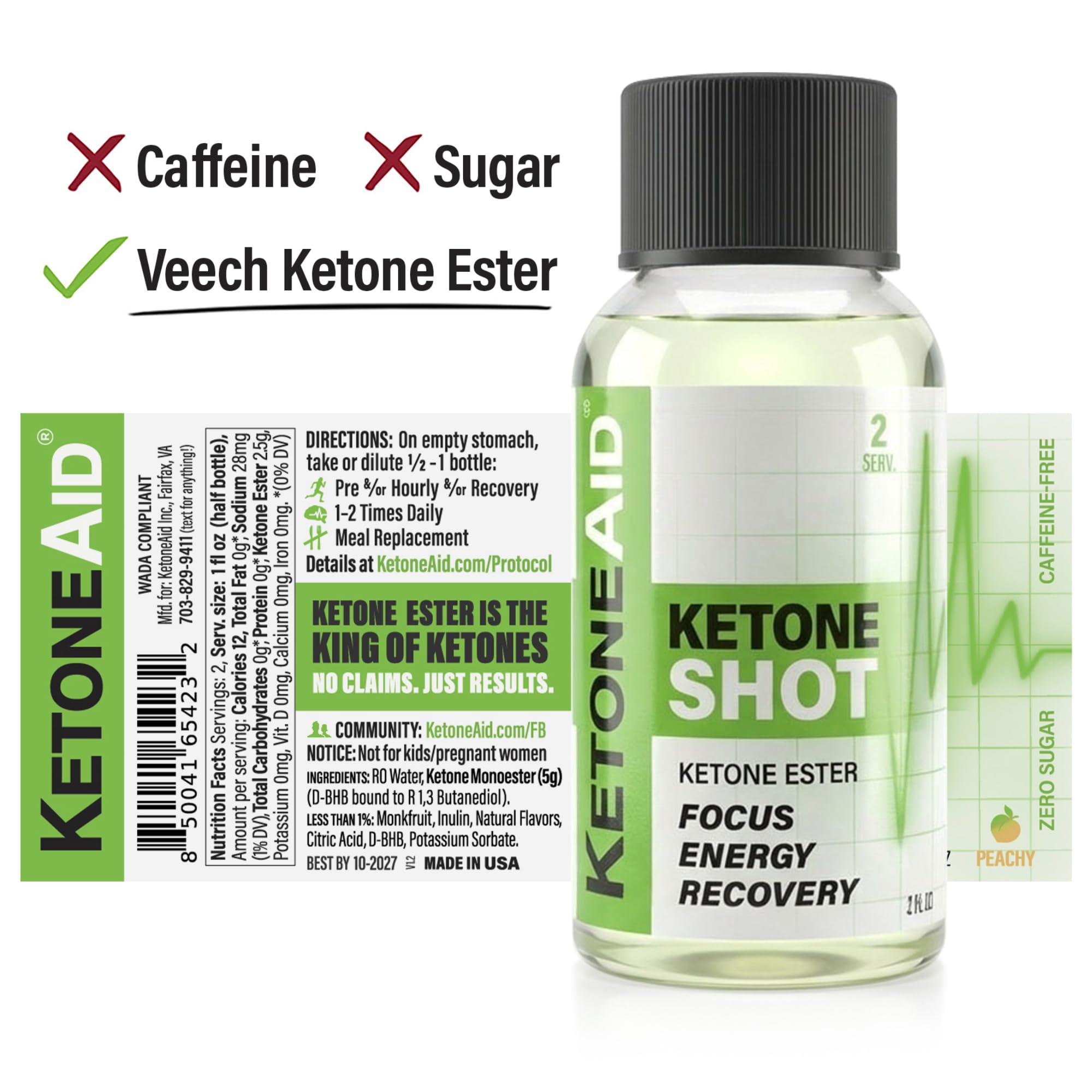 KetoneAid detalle del líquido mostrando textura y aspecto transparente beneficioso