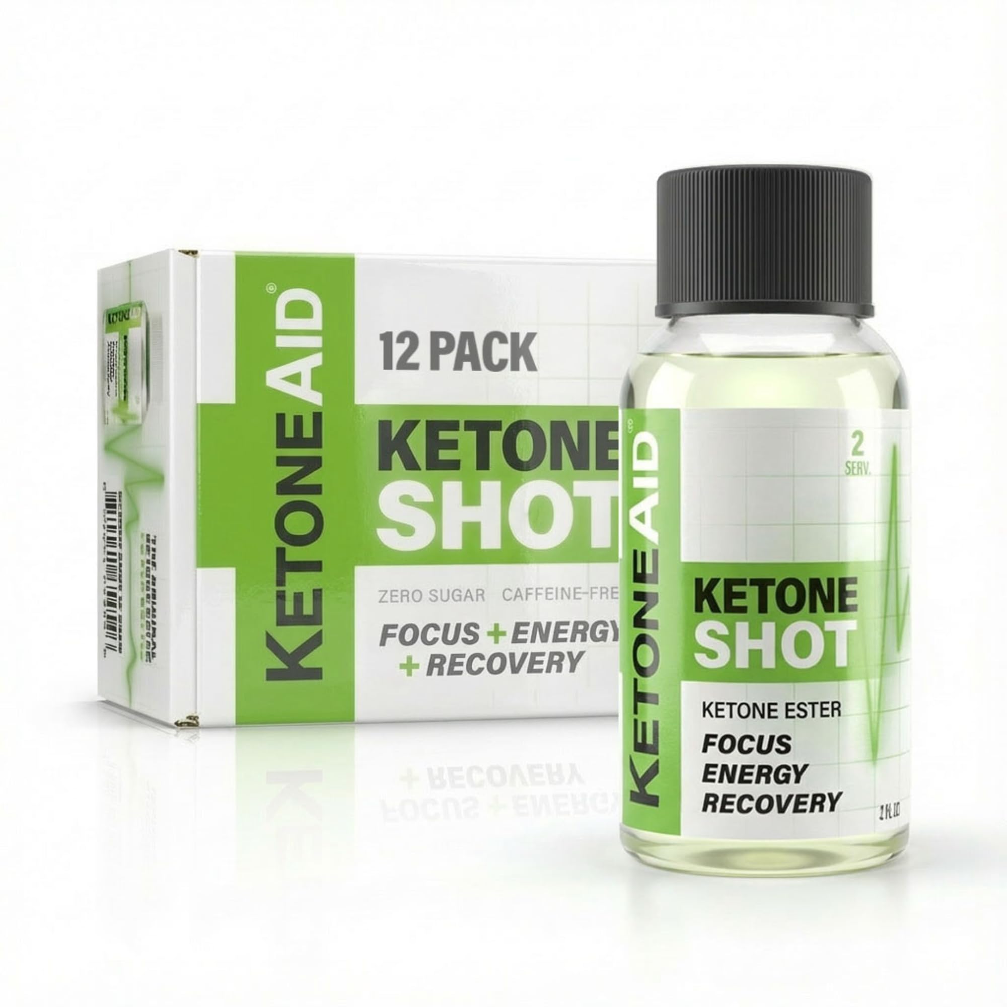 KetoneAid shot en mano listo para beber, práctico para uso inmediato