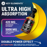 Key Elements gotero en mano midiendo 2 mL para dosificación precisa