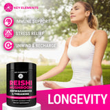 Key Elements ingredientes: reishi, ashwagandha y L‑theanine, fórmula concentrada