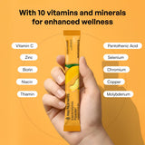 KEY NUTRIENTS polvo disolviéndose en agua demostrando mezcla sin grumos